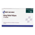 PhysiciansCare First Aid Sting Relief Pads, 10/Box