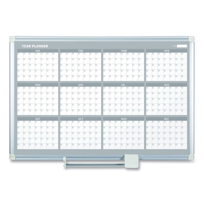 MasterVision 12 Month Year Planner, 36x24, Aluminum Frame