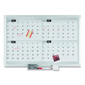 MasterVision 4 Month Planner, 48x36, White/Silver