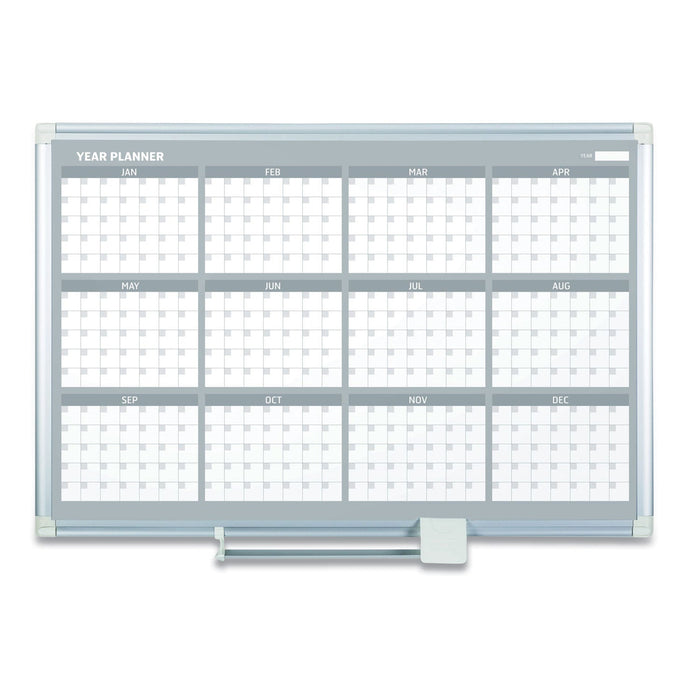 MasterVision 12 Month Planner, 48x36, Aluminum Frame