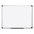 MasterVision Value Lacquered Steel Magnetic Dry Erase Board, 48 x 96, White, Aluminum Frame