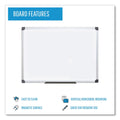 MasterVision Value Lacquered Steel Magnetic Dry Erase Board, 48 x 96, White, Aluminum Frame