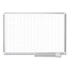 MasterVision Grid Planning Board, 1 x 2 Grid, 72 x 48, White/Silver