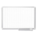 MasterVision Grid Planning Board, 1 x 2 Grid, 72 x 48, White/Silver