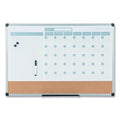 MasterVision 3-in-1 Calendar Planner Dry Erase Board, 36 x 24, Silver Frame