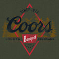 Coors Banquet The Legend Left Chest Front and Back Print T-Shirt - Military Green by Tee Luv