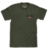 Coors Banquet The Legend Left Chest Front and Back Print T-Shirt - Military Green