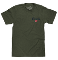 Coors Banquet The Legend Left Chest Front and Back Print T-Shirt - Military Green by Tee Luv