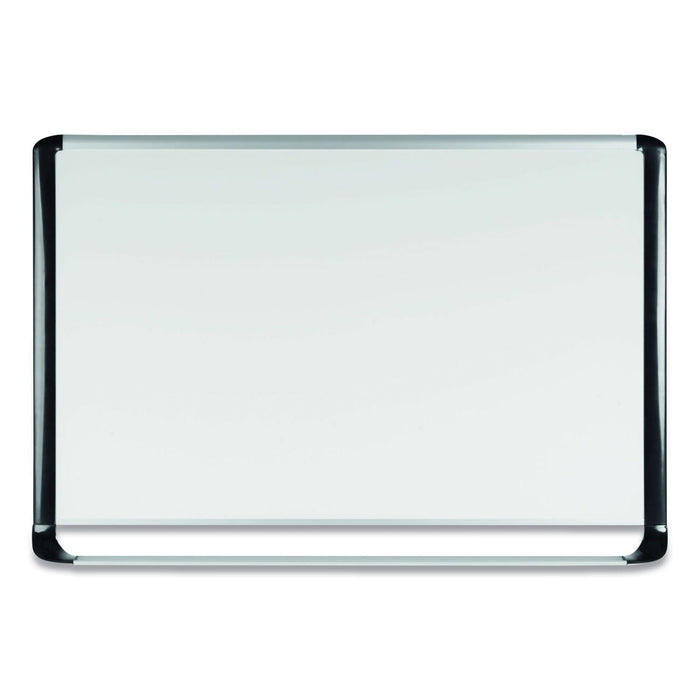 MasterVision Lacquered steel magnetic dry erase board, 48 x 96, Silver/Black
