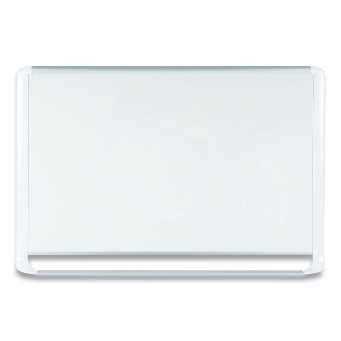 MasterVision Lacquered steel magnetic dry erase board, 48 x 96, Silver/White