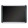 MasterVision Black fabric bulletin board, 96 x 48, Silver/Black