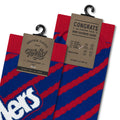 Twizzlers Retro Candy Logo Striped Crew Socks - Red/Blue by Tee Luv