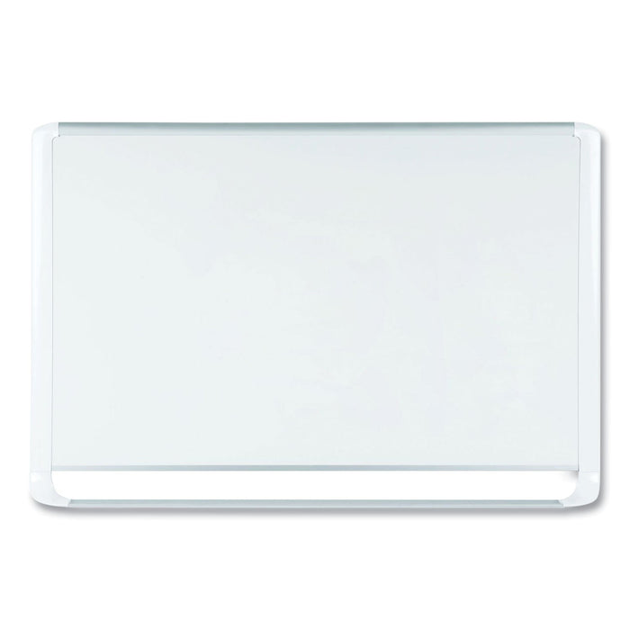 MasterVision Lacquered steel magnetic dry erase board, 48 x 72, Silver/White