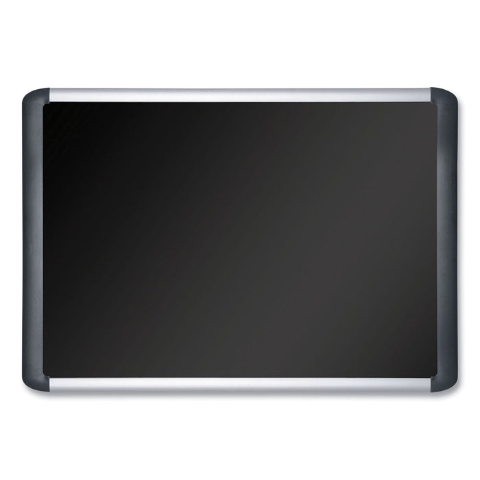 MasterVision Black fabric bulletin board, 48 x 72, Silver/Black