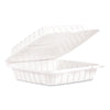 ProPlanet Hinged Lid Containers, Single Compartment, 9 x 8.8 x 3, White, Plastic, 150/Carton