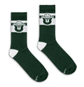 Smokey Bear Mascot Novelty Crew Socks - Green/White by Tee Luv