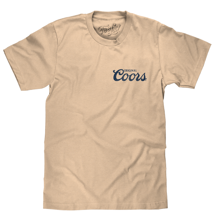 Original Coors Rodeo Legend Double Sided Beer Logo T-Shirt - Cream by Tee Luv