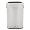 Rubbermaid Refine Series Waste Receptacle, Rectangular Slim, 15 gal, Stainless Steel
