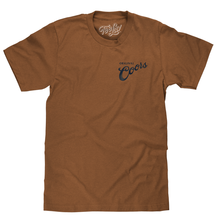Coors Original Rodeo Cowboy Front/Back T-Shirt - Brown Sugar by Tee Luv