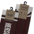 Hershey's Chocolate Candy Logo Grid Pattern Socks - Brown/Red/Gray by Tee Luv