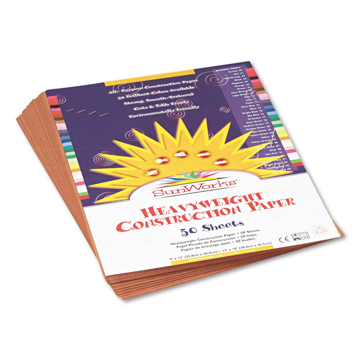 Prang SunWorks Construction Paper, 50 lb Text Weight, 9 x 12, Light Brown, 50/Pack