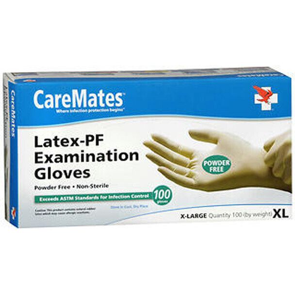 CareMates Latex Exam Gloves Powder Free Non Sterile X- Large 100Ct by Pasteur Pharmacy