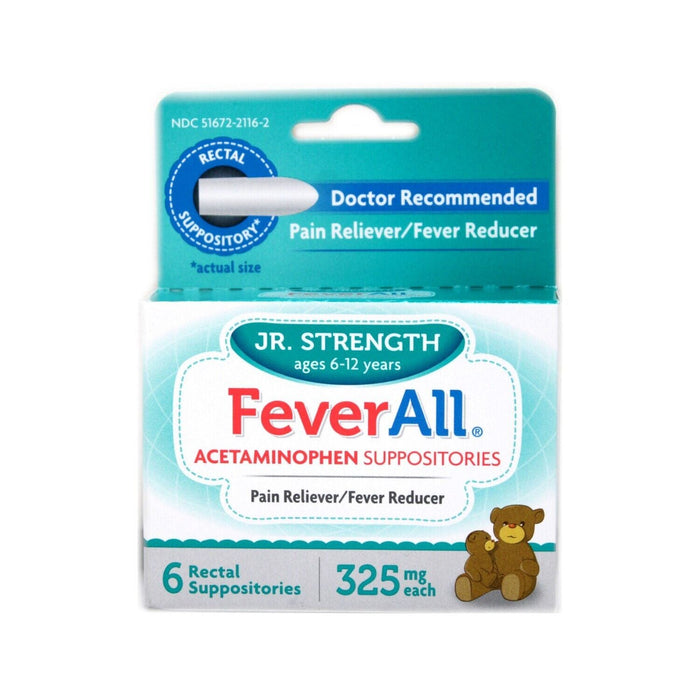Feverall Fever All Jr. Strength Acetaminophen Suppositories 325 Mg by Pasteur Pharmacy