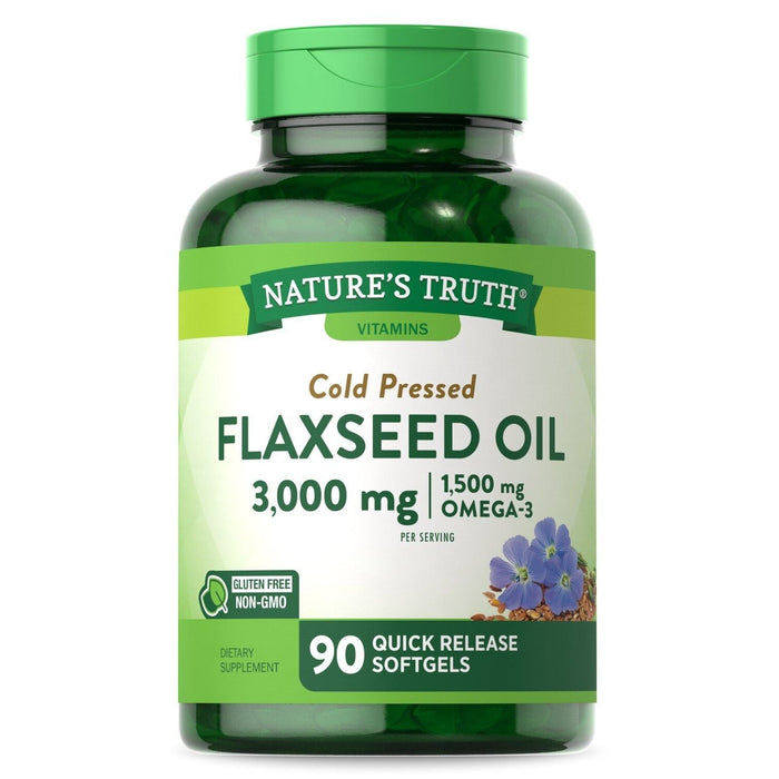 Nature's Truth® Cold Pressed Flaxseed Oil – 1000 mg (Quick Release Softgels) by Pasteur Pharmacy