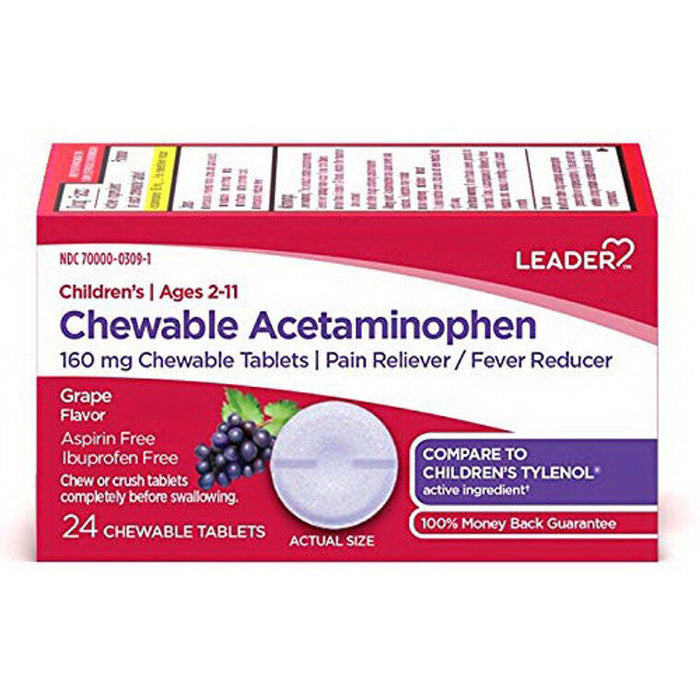 Leader Children’s Acetaminophen 24 Chewable Tablets by Pasteur Pharmacy