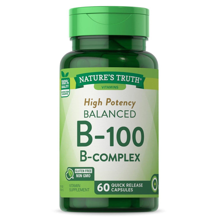 Nature's Truth High Potency Balanced B-100 B- Complex Quick Release Capsules by Pasteur Pharmacy