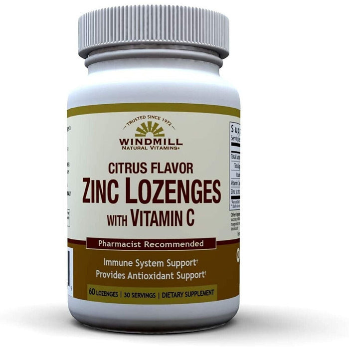 Windmill Zinc With Vitamin C Lozenges - Citrus Flavor 60ct by Pasteur Pharmacy