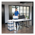 Bankers Box PRESTO Heavy-Duty Storage Boxes, Letter Files, 13" x 25.38" x 10.5", White/Blue, 12/Carton