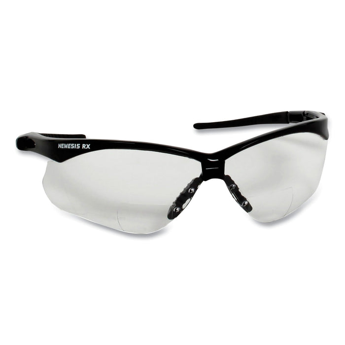 KleenGuard V60 Nemesis Rx Reader Safety Glasses, Black Frame, Clear Lens, +3.0 Diopter Strength, 12/Box