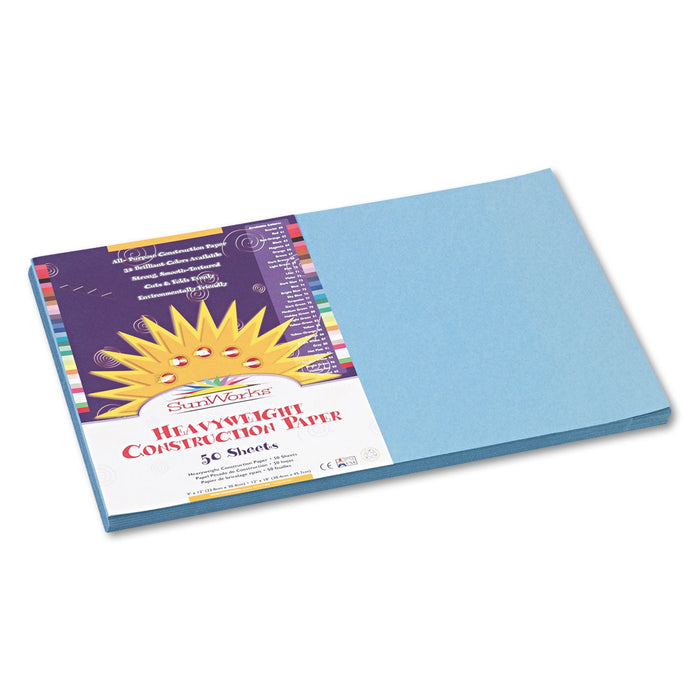 Prang SunWorks Construction Paper, 50 lb Text Weight, 12 x 18, Sky Blue, 50/Pack