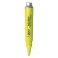BIC Brite Liner Tank-Style Highlighter, Fluorescent Yellow Ink, Chisel Tip, Yellow/Black Barrel, Dozen