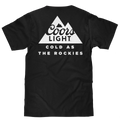 Coors Light Cold as the Rockies Left Chest Front and Back Print T-Shirt - Black by Tee Luv