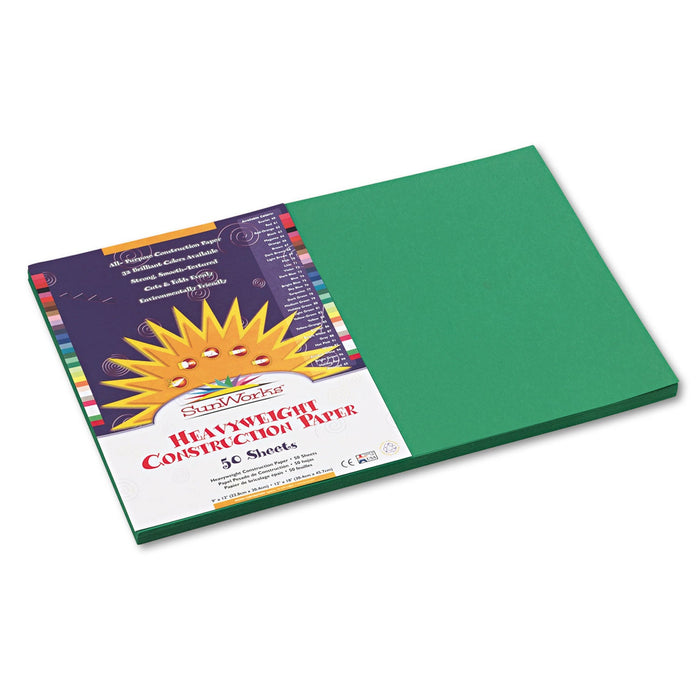 Prang SunWorks Construction Paper, 50 lb Text Weight, 12 x 18, Holiday Green, 50/Pack
