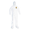 KleenGuard A20 Breathable Particle Protection Coveralls, Elastic Back, Hood and Boots, Large, White, 24/Carton