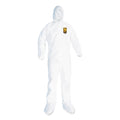 KleenGuard A20 Breathable Particle Protection Coveralls, Elastic Back, Hood and Boots, Large, White, 24/Carton