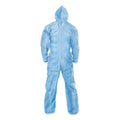 KleenGuard A65 Zipper Front Flame-Resistant Hooded Coveralls, Elastic Wrist and Ankles, X-Large, Blue, 25/Carton