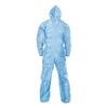KleenGuard A65 Zipper Front Flame-Resistant Hooded Coveralls, Elastic Wrist and Ankles, 2X-Large, Blue, 25/Carton