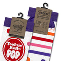 Tootsie Roll Pop Colorful Candy Logo Crew Socks - White/Purple by Tee Luv