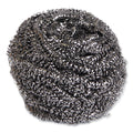 Boardwalk Stainless Steel Scrubber, Large Size, 2.5 x 2.75, Steel Gray, 12/Carton