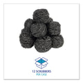 Boardwalk Stainless Steel Scrubber, Large Size, 2.5 x 2.75, Steel Gray, 12/Carton