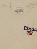 Coors Banquet Embroidered Left Chest Logo T-Shirt - Sand by Tee Luv