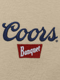 Coors Banquet Embroidered Left Chest Logo T-Shirt - Sand by Tee Luv
