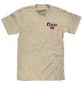 Coors Banquet Embroidered Left Chest Logo T-Shirt - Sand by Tee Luv