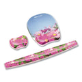 Fellowes Photo Gel Mouse Pad with Wrist Rest with Microban Protection, 9.25 x 7.87, Pink Flowers Design