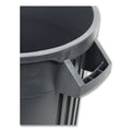 Impact Gator Plus Container, Round, Plastic, 32 gal, Gray