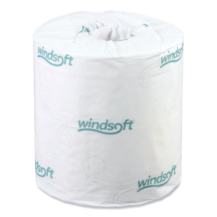 Windsoft Bath Tissue, Septic Safe, Individually Wrapped Rolls, 2-Ply, White, 500 Sheets/Roll, 48 Rolls/Carton